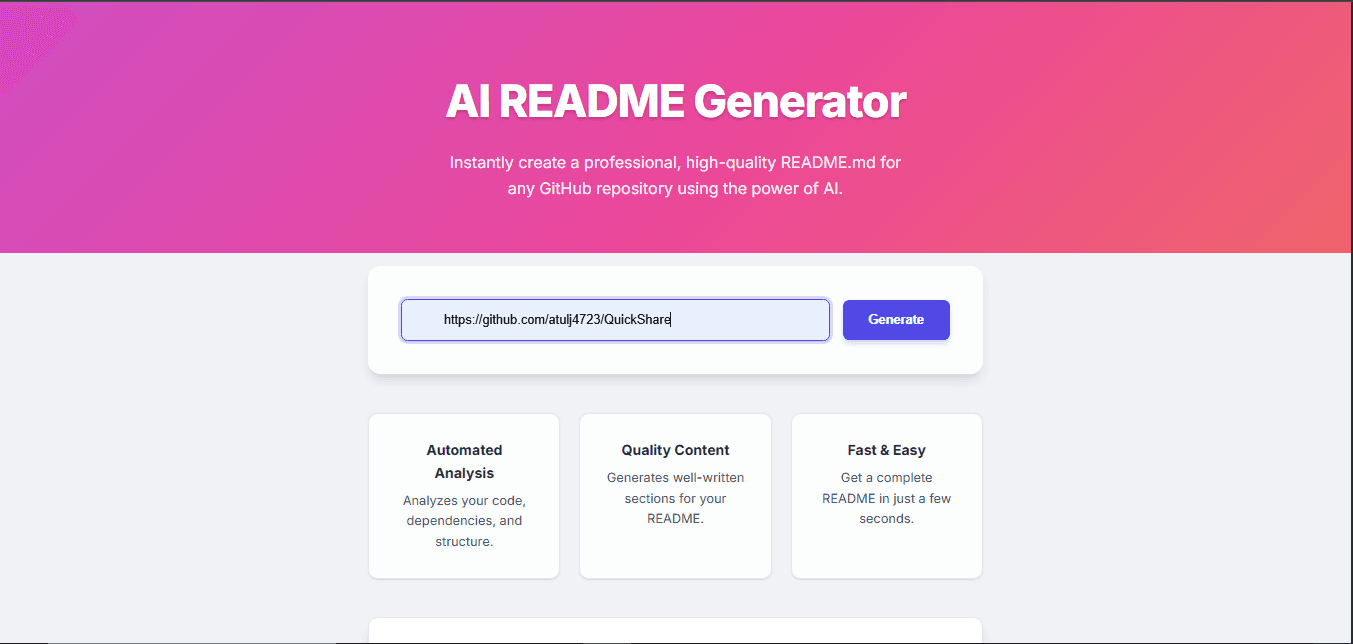 README Generator Preview
